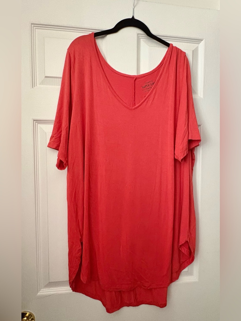 Torrid bright orange favorite super soft tunic w/ shirt tail hem Sz 4X